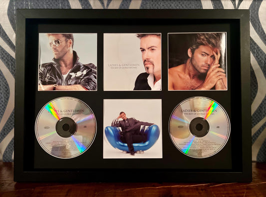 George Michael  | Ladies & Gentlemen | Double Retro Mounted CD Wall Display | Frame Not Included |