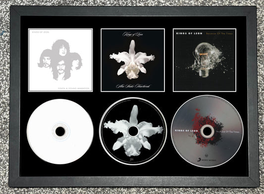 The Kings Of Leon | Youth & Young Manhood | Aha Shake Heartbreak | Because Of The Times | Retro Triple CD Wall Display | Frame Not Included |
