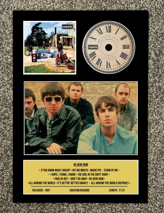 Oasis | Be Here Now | Retro Mounted CD Wall Display | Frame Not Included |