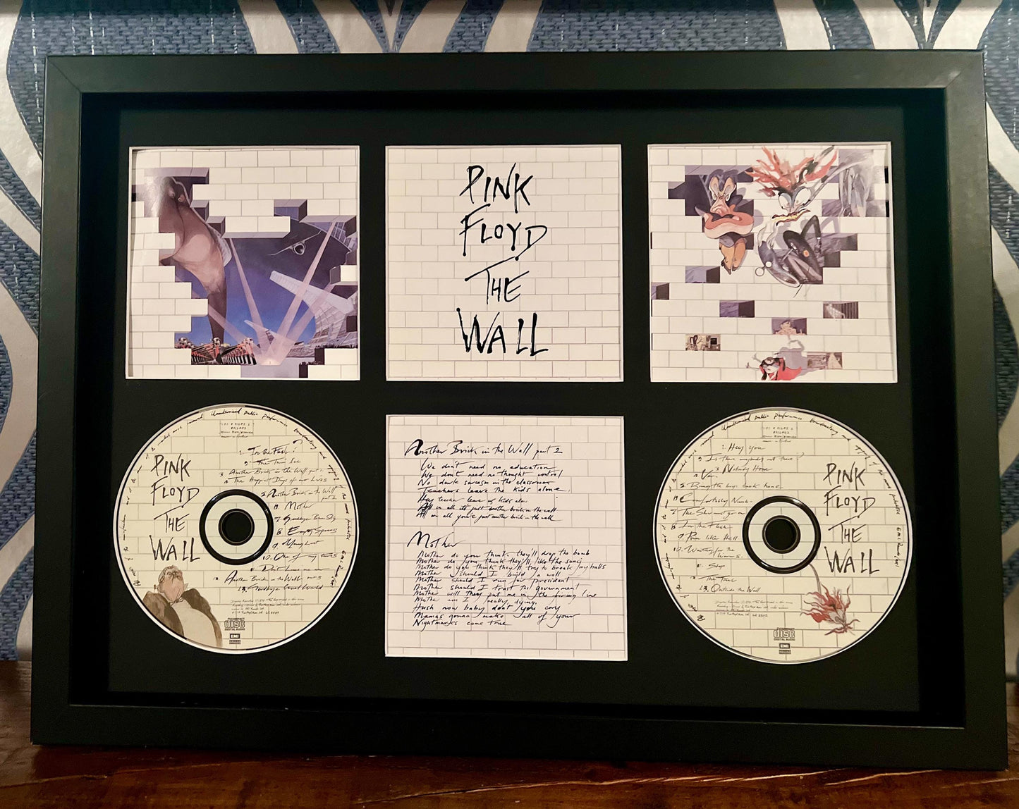 Pink Floyd | The Wall | Retro Double Mounted CD Wall Display | Frame Not Included |