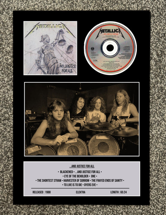 Metallica | ...And Justice For All | Retro Mounted CD Wall Display | Frame Not Included |