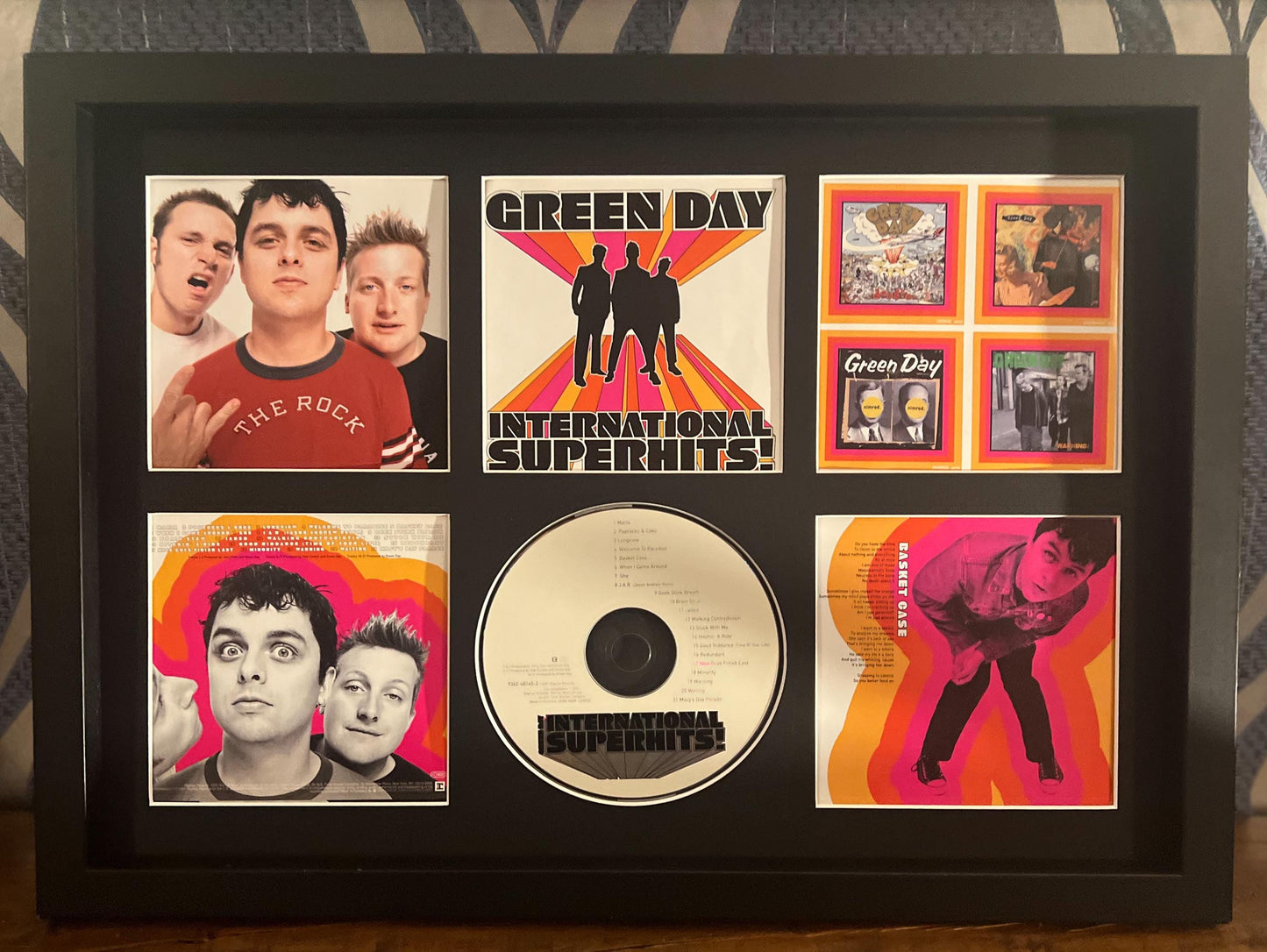 Green Day | International Superhits | Retro Mounted CD Wall Display | Frame Not Included |
