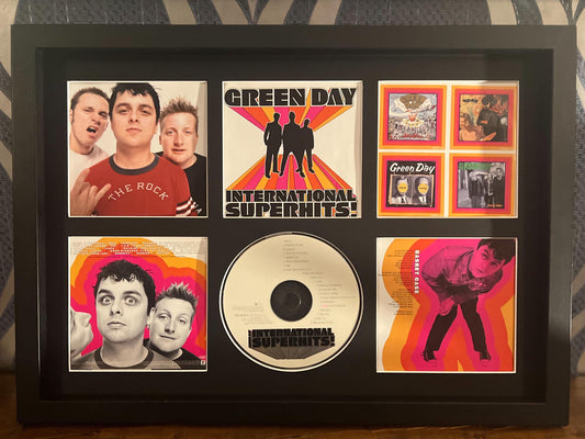 Green Day | International Superhits | Retro Mounted CD Wall Display | Frame Not Included |