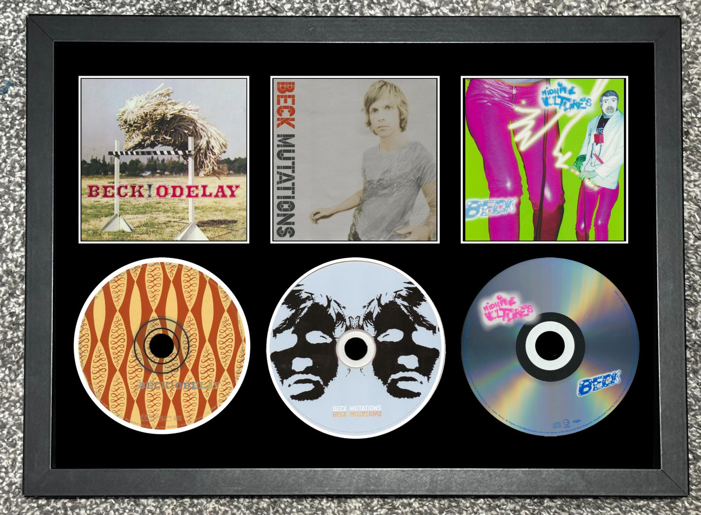 Beck | Odelay | Mutations | Midnite Vultures | Retro Triple CD Wall Display | Frame Not Included |