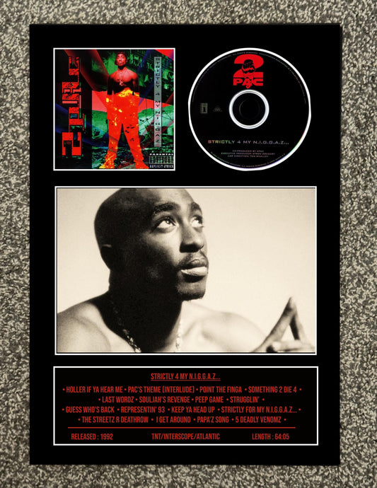 2Pac | Strictly For My N.I.*** | Retro Mounted CD Wall Display | Frame Not Included |