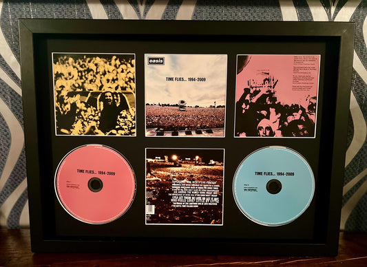 Oasis | Time Flies 1994-2009 | Retro Double Mounted CD Wall Display | Frame Not Included |