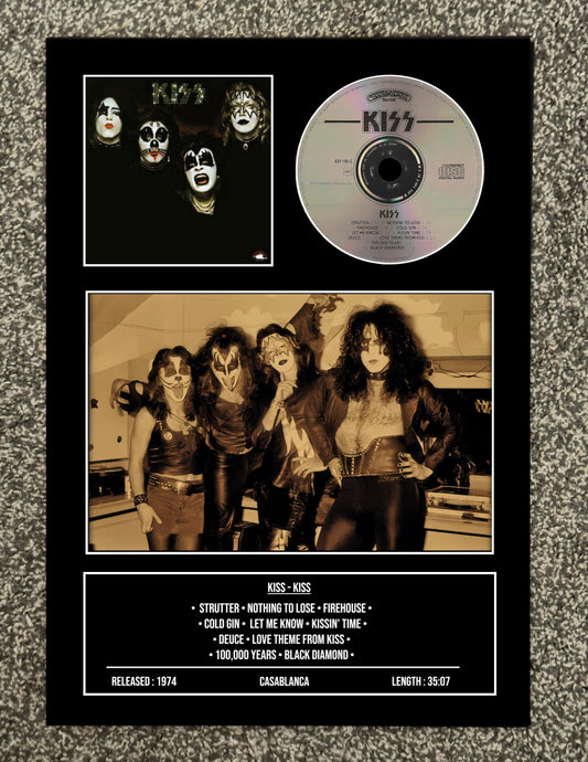 Kiss | Kiss | Retro Mounted CD Wall Display | Frame Not Included |