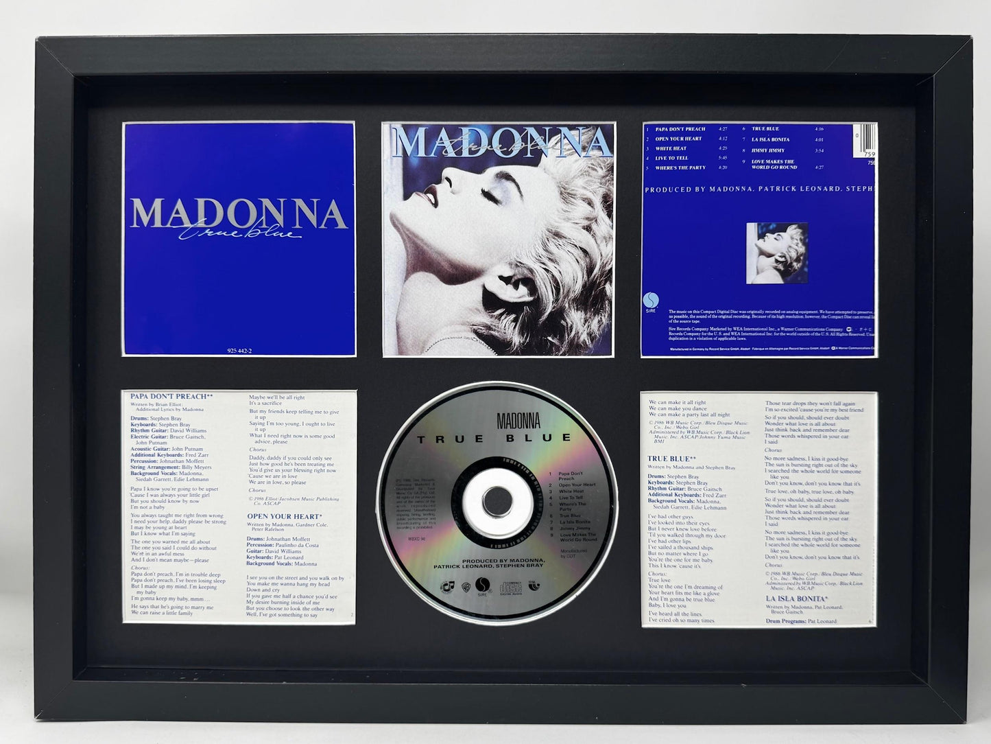 Madonna | True Blue | Retro Mounted CD Wall Display | Frame Not Included |