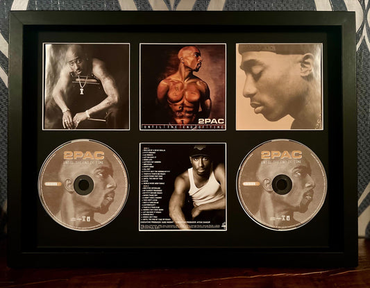 2Pac | Until The End Of Time | Double Retro Mounted CD Wall Display | Frame Not Included |