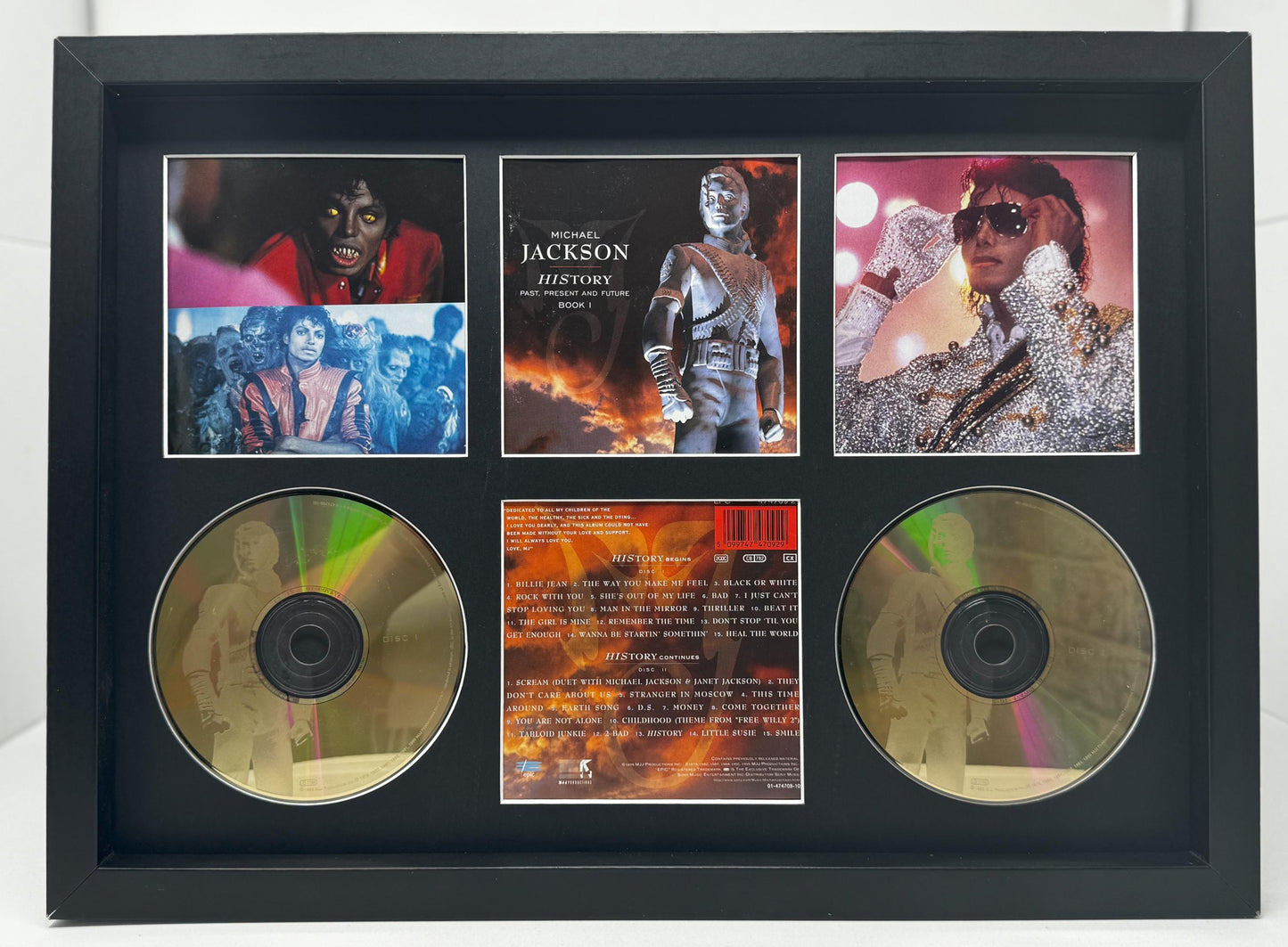 Michael Jackson | Past, Present & Future Book 1 | Retro Mounted CD Wall Display | Frame Not Included |