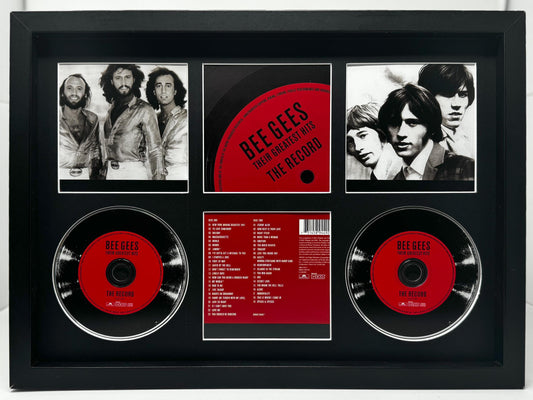 The Bee Gees | Their Greatest Hits The Record | Retro Double Mounted CD Wall Display | Frame Not Included |