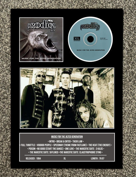The Prodigy | Music For The Jilted Generation | Retro Mounted CD Wall Display | Frame Not Included |