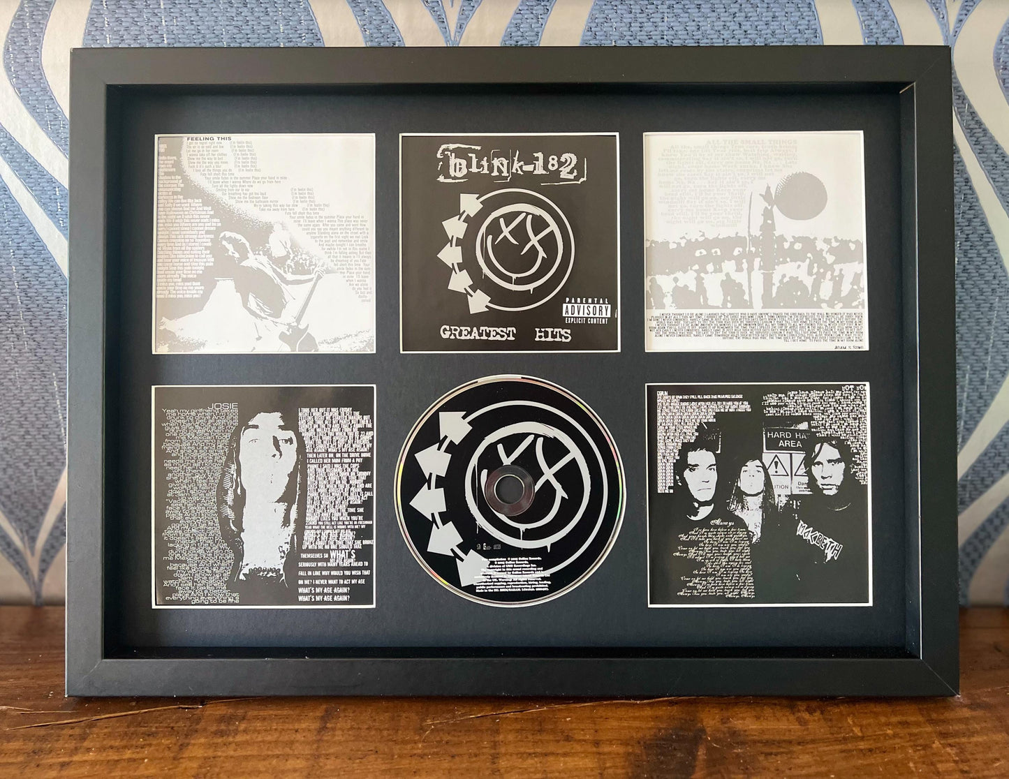 Blink 182 | Greatest Hits | Retro Mounted CD Wall Display | Frame Not Included |