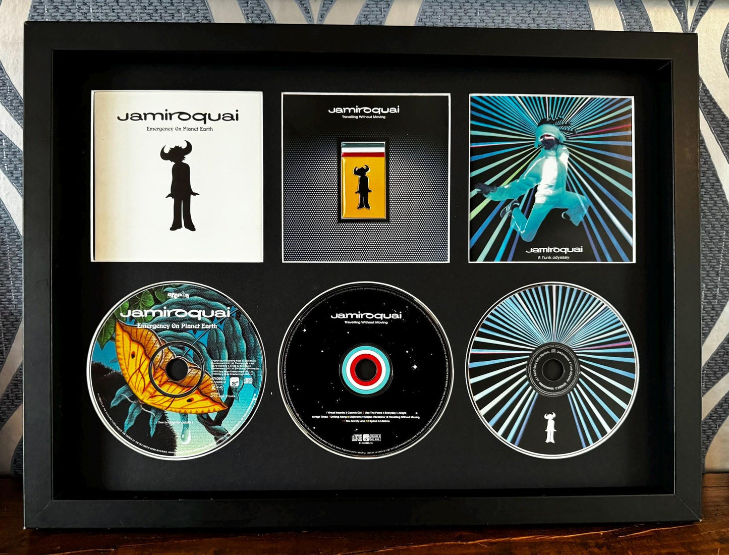Jamiroquai | Emergency On Planet Earth | Travelling Without Moving | Funk Odyssey | Retro Triple CD Wall Display | Frame Not Included |